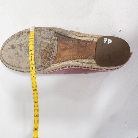 Chloe Scalloped Pink Suede Espadrilles Slip-On Flats Size 9 - Picture 15 of 16